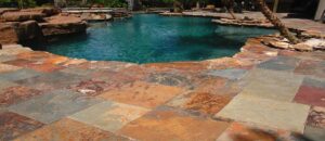 outdoor tiles and pool tiles in Kakadu slate tiles