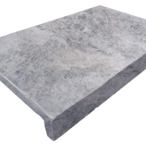 Silver Travertine Unfilled and Tumbled Pool Coping Tiles